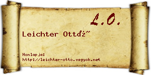 Leichter Ottó névjegykártya